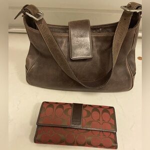 Coach Vintage Hampton Hobo Leather Shoulder Bag and Wallet